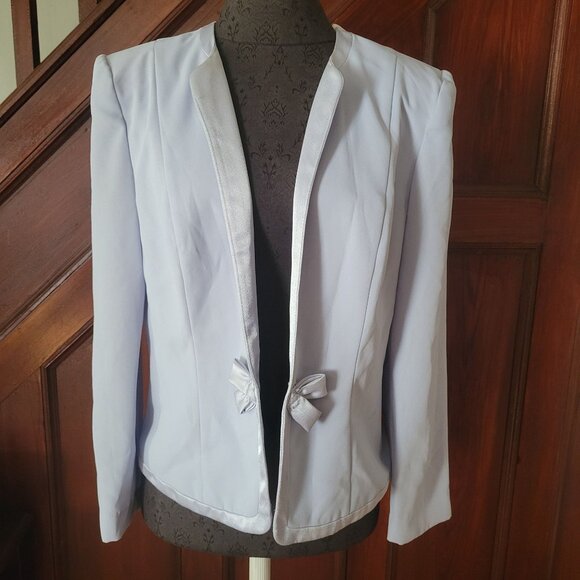 Elegant Nah Nah Collection Light Purple Blazer Satin Accents & Bow Details Size - Picture 1 of 10